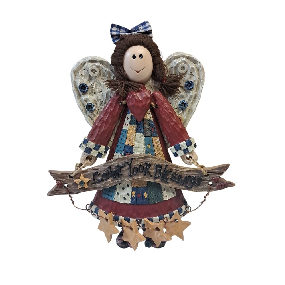 Home Interiors "Count Your Blessings" Angel Christmas‎ Wall Hanging 11" Tall